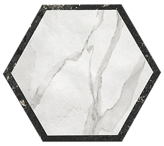 Керамогранит Fap Ceramiche Roma Deco Esagono Statuario Grafite 25x21,6 см, fLVB
