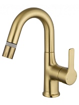 Смеситель для раковины Wonzon&Woghand WW-FE01L212-BG выдвижной излив, брашированное золото