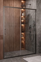 Душевая дверь Cezares MOLVENO-BF-1-140-C-GM-IV 140x195, прозрачная, оружейная сталь