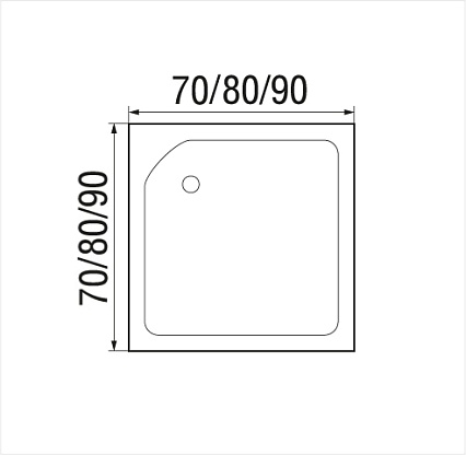 Поддон для душа Wemor 70/24 S 70x70 10000006091