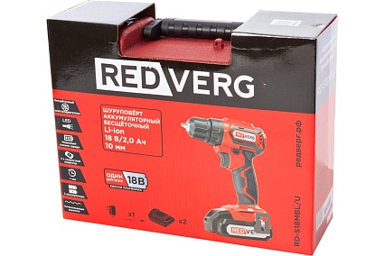Аккумуляторный бесщеточный шуруповерт Redverg RD-S18MBL/U 6679856