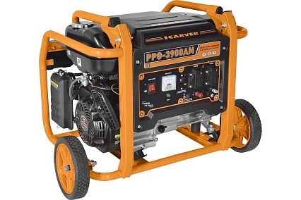 Генератор Carver PPG- 3900АM бензин LT-170F, 2,8/3,0 кВт, 220В, бак 15 л, колеса 01.020.00027