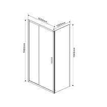 Душевой уголок Vincea Garda VSR-1G1 150x100 хром, прозрачный