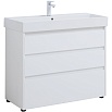 Тумба с раковиной Aquanet Nova Lite 100 см, 3 ящика белый глянец