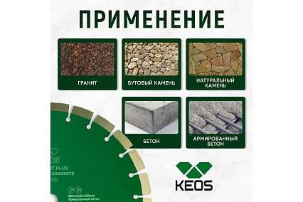 Диск алмазный Standart Plus сегментный армированный бетон (350х25.4/20 мм) KEOS DBS02.350P