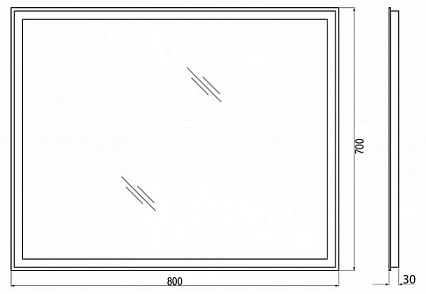 Зеркало Cerutti SPA Сицилия 70x80 см CT8947, с подсветкой и сенсором