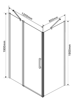 Душевой уголок Vincea Orta VSR-1O 120x80 хром, прозрачный