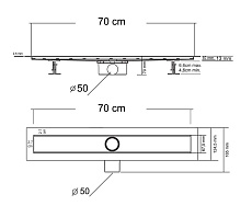 Душевой лоток Vincea Say Optima-S SAY.603.70.S.U 70 см, хром