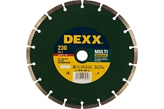 Круг алмазный отрезной универсальный сегментный (230x7x22.2 мм) для УШМ DEXX 36701-230_z01