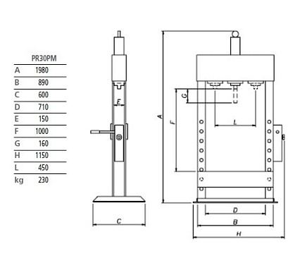 Гидравлический ручной пресс 30 т Werther PR30/PM