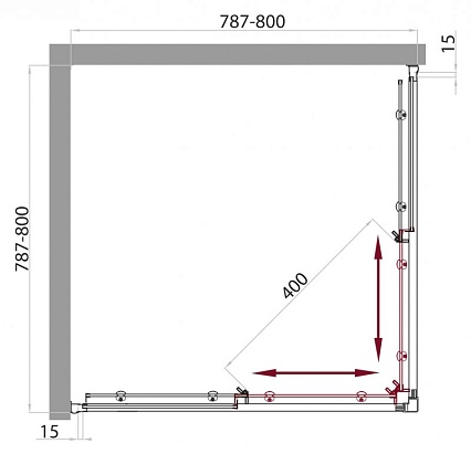 Душевой уголок BelBagno UNO-A-2-80-M-Cr 80x80 матовый