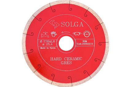 Диск алмазный сплошной (230х25,4 мм) HARD CERAMICS Solga Diamant 20010231