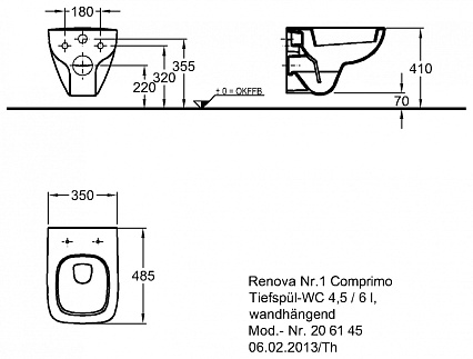 Подвесной унитаз Geberit Renova Compact 206145000