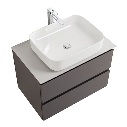 Мебель для ванной BelBagno Kraft 70 см со столешницей, эмаль, Темно-серый матовый