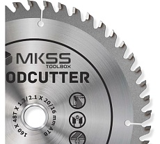 Диск пильный по дереву MKSS Toolbox Woodcutter WC1600 160x48Тх20/16 мм WC16004820