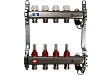 Коллектор из нержавеющей стали с расходомерами, с клапаном вып. воздуха и сливом 4 вых. STOUT SMS-0927-000004