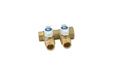 Коллектор НВ 3/4 2х1/2 Н 40мм с кранами Uni-Fitt 420G3220