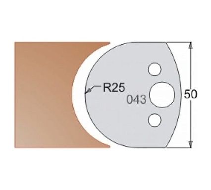 Нож мультисистема HSS галтель R25 50x20x4 мм Dimar 3304350