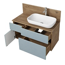 Мебель для ванной Акватон Мишель 100 см, ЛВДСП, раковина Лола, дуб рустикальный, фьорд
