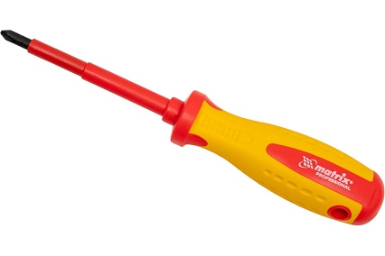 Диэлектрическая отвертка Insulated Ph2x100 мм Matrix CrMo, до 1000 В PROFESSIONAL 12928
