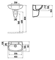 Полупьедестал для раковины Creavit SD270-00CB00E-0000