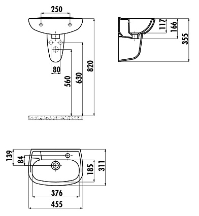 Полупьедестал для раковины Creavit SD270-00CB00E-0000