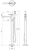 Напольный смеситель Excellent Pi AREX.1255BL матовый черный