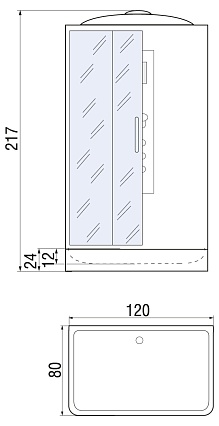 Душевая кабина River Vitim 120/80/50 ТН 120x80 тонированная, 10000003205