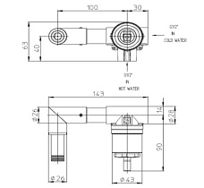 Скрытая часть смесителя Bossini Apice Z00548000, для раковины Z00549