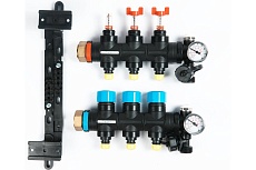 Коллекторная группа с расходомерами Federica Bugatti FB 1&quot;х3/4&quot; 3 выхода, пластиковый коллектор 2015363