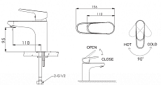 Смеситель для раковины Bravat Pure F1105161C хром