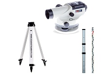 Оптический нивелир ADA Basis с поверкой + рейка STAFF 3 + штатив Light S А00197_К