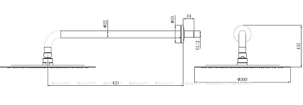 Верхний душ Allen Brau Priority 5.31A17-BN никель брашированный
