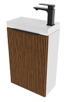 Тумба с раковиной ЗОВ Монови Слим 40 см белый/тростник