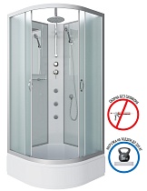 Душевая кабина Niagara Classic NG 3302-14BKTG 100x100 стекло матовое, без крыши, тропический душ, гидромассаж