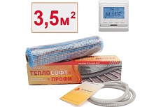 Нагревательный мат ТеплоСофт Профи 3.5 м.кв., 525 Вт, с электронным терморегулятором 35525/3