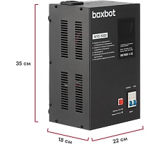 Стабилизатор напряжения автоматический Boxbot WVS 5000, 5 кВт, клеммник+розетка, настенный/напольный, LCD-дисплей, настройка задержки, байпас 901068.WVS5000(2)-2