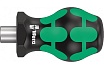 Отвёртка-битодержатель WERA 811/1 Kraftform Stubby короткая, магнит, 1/4 С 6.3 WE-008880