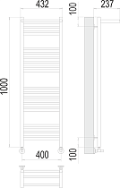 Полотенцесушитель водяной Terminus Аврора П20 400x1000, 4670078529435 c полкой