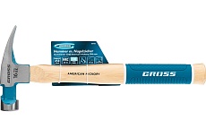 Молоток-гвоздодер Gross American hickory 450г, угол 75, магнит, обрезиненная рукоятка 10418