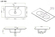 Раковина BelBagno LOV-900-LVB 90 см