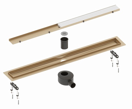 Трап для душа Timo Drain System 700 DS230207/17 70 см, вставка Plate, матовое золото