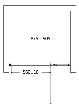 Душевая дверь AQUAme AQM7108-2-9 90x195, прозрачное, черный