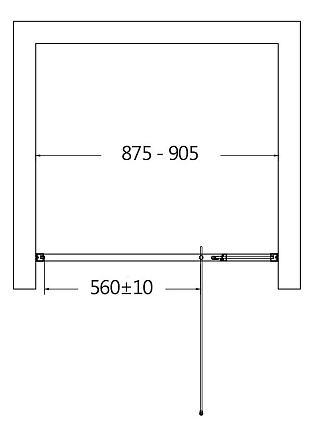 Душевая дверь AQUAme AQM7108-2-9 90x195, прозрачное, черный