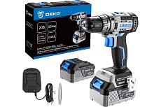 Дрель-шуруповерт аккумуляторная бесщеточная Deko Loner 20V ONE + в кейсе, 20В, 2x4.0Ач 085-1003