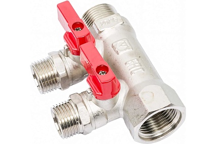 Коллектор с кранами (3/4"; 2 х 1/2") Valtec VTc.580.N.0502 78042