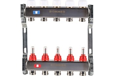 Коллектор из нержавеющей стали Rommer с расходомерами, 5 выходов Rms-1200-000005 RG0091LAMMM2BK