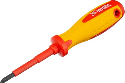 Отвертка Insulated Ph1x75 мм CrMo, до 1000 В, двухкомп. рукоятка Matrix PROFESSIONAL 12926