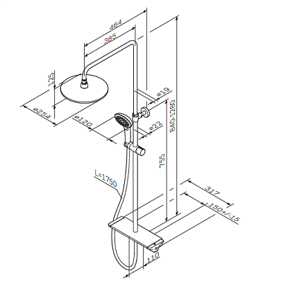 Душевая стойка Am.Pm Spirit V2.0 F0770A400 термостат