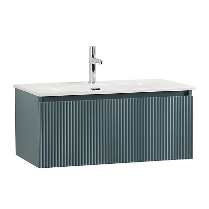 Тумба с раковиной BelBagno Uno 80 см 1 ящик, Голубой матовый